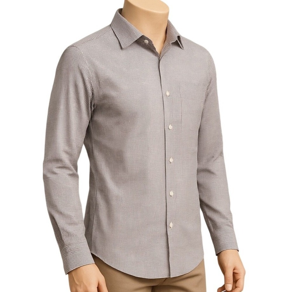 Banana Republic Shirt Mens M Plaid Stretch‎ Soft Wash Slim Fit Business Casual
